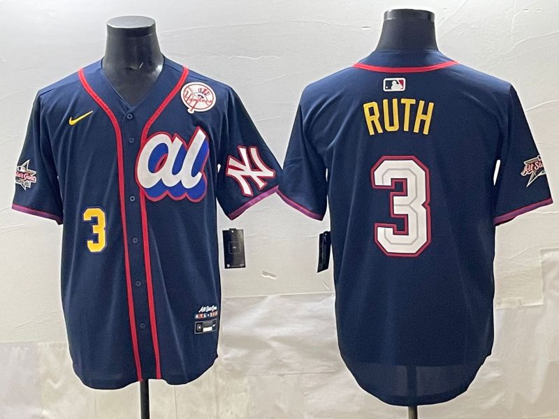 Men 2025 New York Yankees #3 Ruth Drak Blue All star Nike MLB Jersey style 07->new york yankees->MLB Jersey